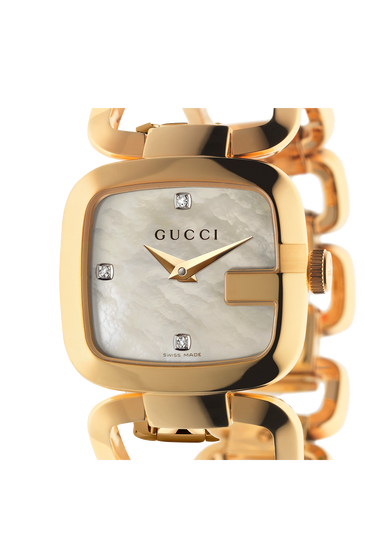 Gucci G Collection Diamond Gold Plated Ladies Watch