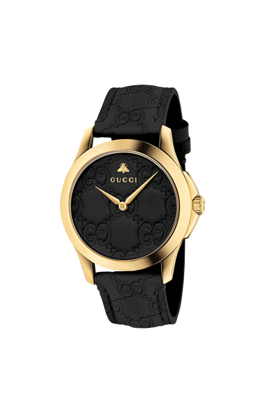 Gucci G Timeless Gold Plated Leather Watch
