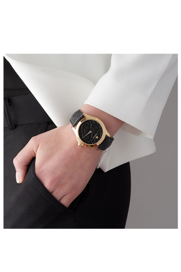 Gucci G Timeless Gold Plated Leather Watch