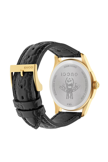 Gucci G Timeless Gold Plated Leather Watch