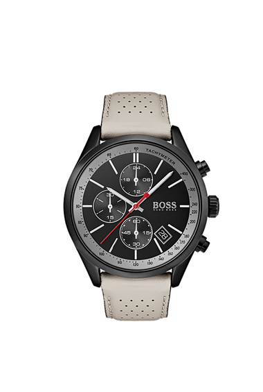 Hugo Boss Grand Prix Black Ion Plated Chronograph Mens Watch