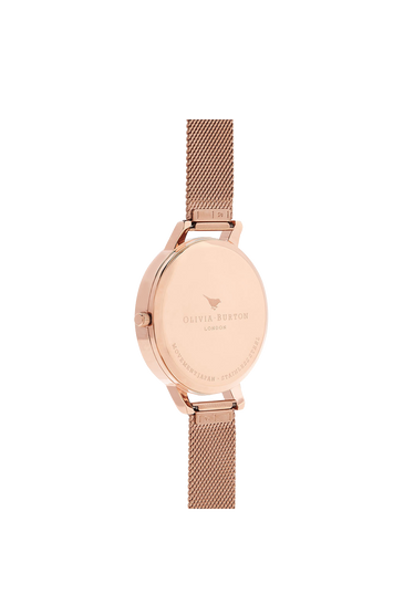 Olivia Burton Glasshouse Rose Gold Plated Mesh Ladies Watch